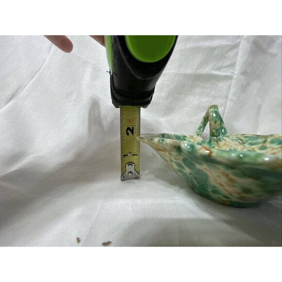 Hobbiest Ceramic Leaf Dish Mottled Glaze 1993 Vintage Retro Boho Candy Trinket - Picture 8 of 8